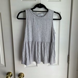 CJLA Sleeveless Black & White Striped Peplum Top, size Medium